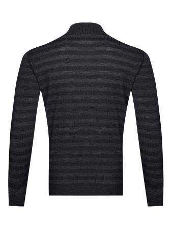 Джемпер, стойка, молния, в полоску (365, Темно-серый, 58 - 3XL     )