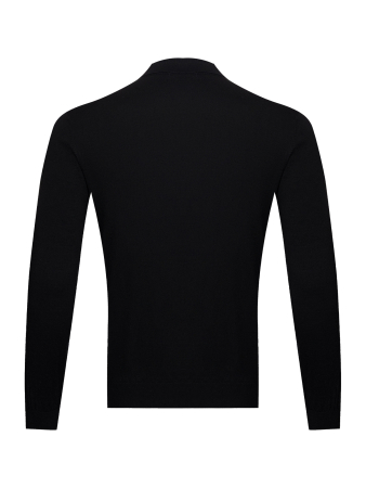Поло, на пуговицах,  длин.рук. (00005, Черный, 58 - 3XL     )