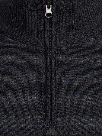 Джемпер, стойка, молния, в полоску (365, Темно-серый, 58 - 3XL     )