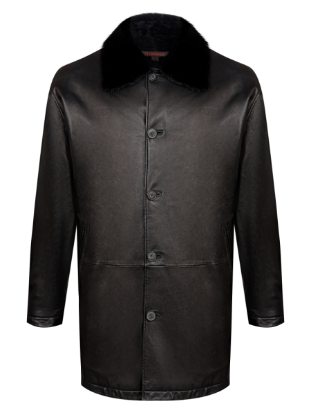 Дубленка, Torras, ворот - норка, подстежка - норка, (01120, Черный, 58 - 3XL     )