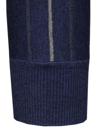 Джемпер, стойка, на молнии, длин. рук., в полоску (00206, Темно-синий, 62 - 5XL)