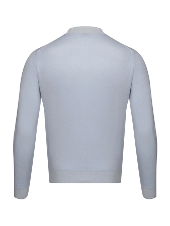 Поло, на пуговицах, длин. рукав (7007, Голубой, 58 - 3XL)