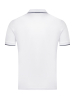 Поло однотонное, ворот с окантовкой, короткий рукав (001, Белый/Синий, 56 - XXL  рукав 26 см)