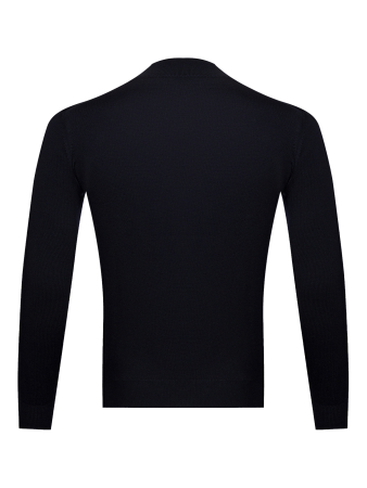 Джемпер, стойка, однотон., дл/рукав (008, Темно-синий, 60 - 4XL)