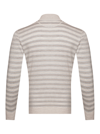 Джемпер, стойка, молния, в полоску (369, Серый, 60 - 4XL )
