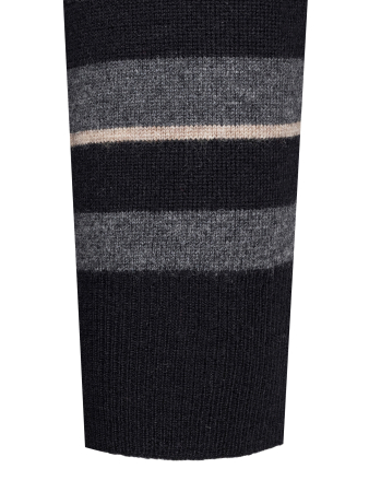 Джемпер, круглый ворот, в полоску (087, Черный, 56 - XXL)