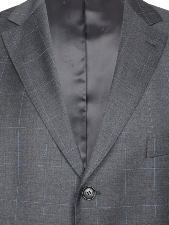 Костюм, Jaguar, классика, клетка, 3 пугов., 2шл (17, Серый, 54 , 6)