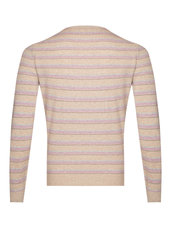 Джемпер, круглый ворот, в полоску (330, Светло-коричневый, 58 - 3XL     )