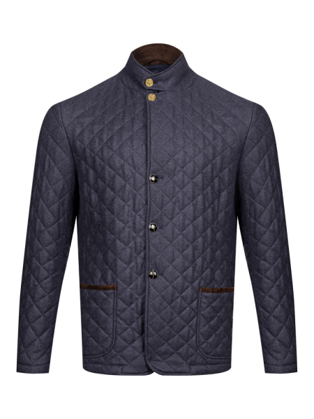 Куртка, Piacenza, стеганная, однотон., пуг./молн. (743/11, Темно-синий, 56 - XXL)